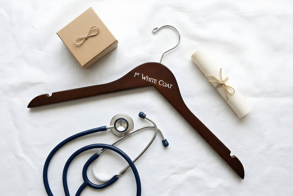 First White Coat Engraved Hanger, Pharmacist, Graduation Gift