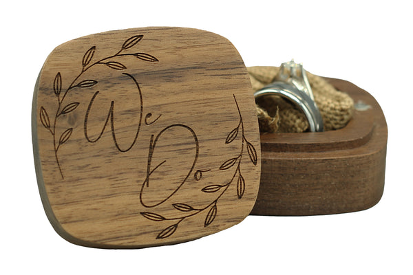 Wooden Ring Box - We Do in Wreath Design