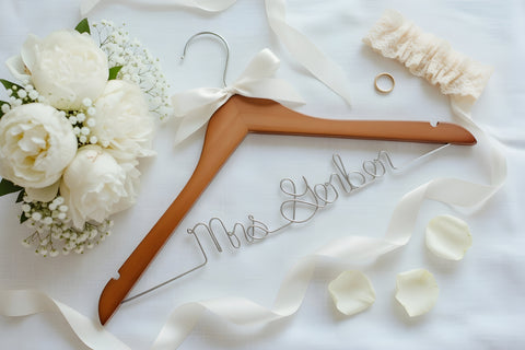 Personalized Bridal Hanger – Bride and Bow Personalized Bridal Hanger – Bride and Bow
