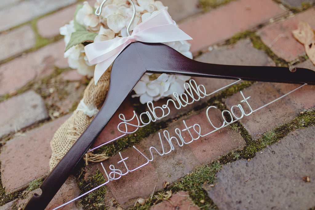 First White Coat Personalized Hanger – Bride and Bow First White Coat Personalized Hanger – Bride and Bow