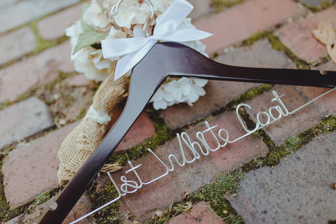 First White Coat Personalized Hanger – Bride and Bow