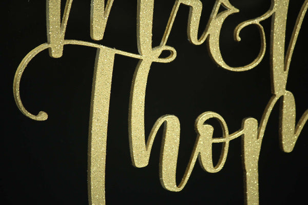 Personalized Wedding Cake Topper in Gold or Silver