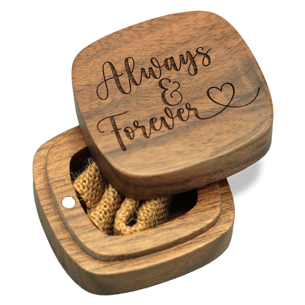 Wooden Ring Box - Always and Forever Design