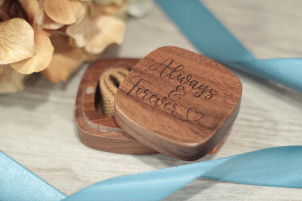 Wooden Ring Box - Always and Forever Design