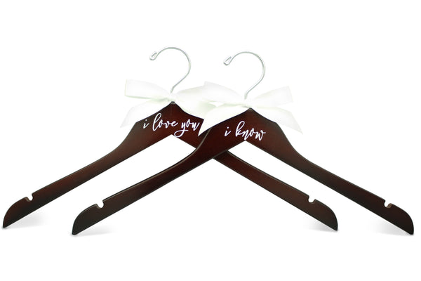 I Love You, I Know Wedding Hangers 2 Pack