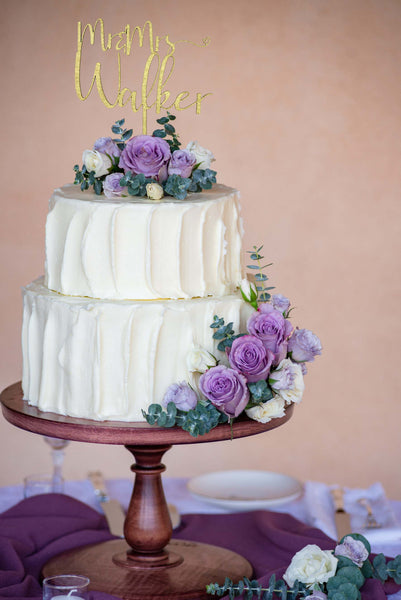 Personalized Wedding Cake Topper in Script Font