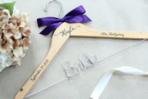 Personalized Wire and Decals Bridal Hanger