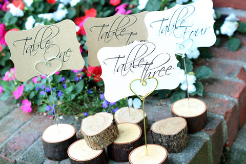 Rustic Log Table Number Holders