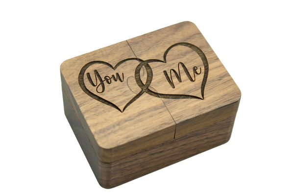 Puzzle Ring Box - You and Me Hearts