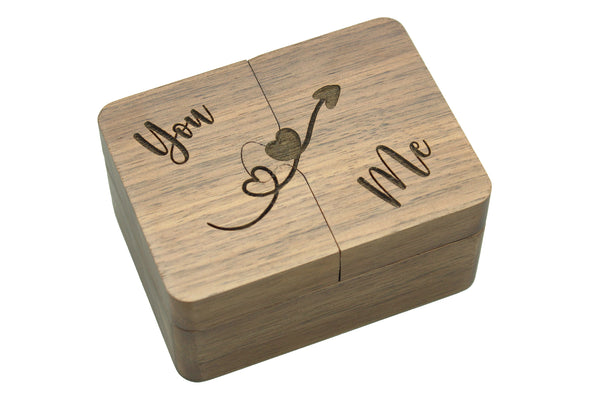 Puzzle Ring Box - You and Me Arrow