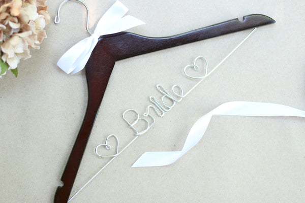 Bride Hanger with Hearts, Wedding Hanger