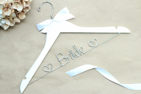 Bride Hanger with Hearts, Wedding Hanger