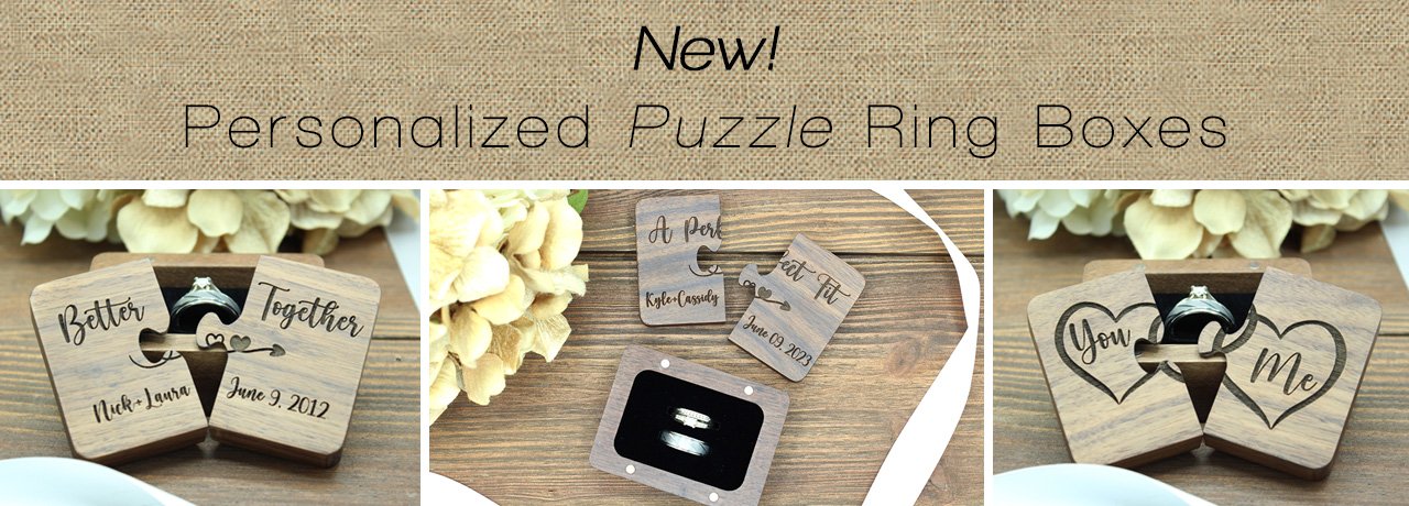 Wooden puzzle ring boxes